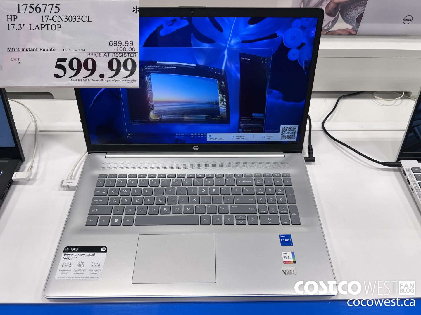 1756775 HP 17-CN3033CL 17.3 LAPTOP ($100.00 INSTANT SAVINGS EXPIRES ON 2024-05-12) $599.99