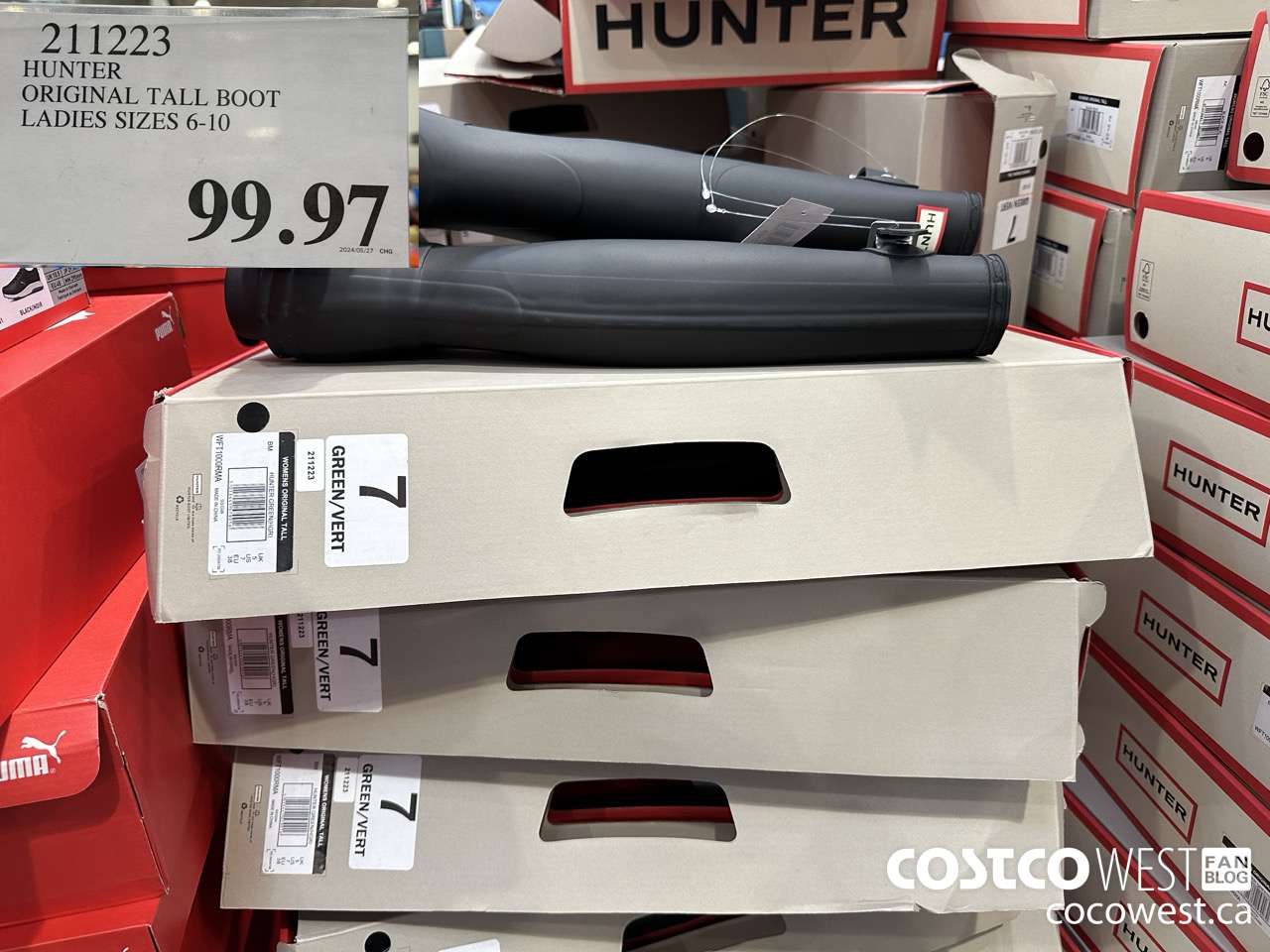 211223 HUNTER ORIGINAL TALL BOOT LADIES SIZES 6-9  $99.97