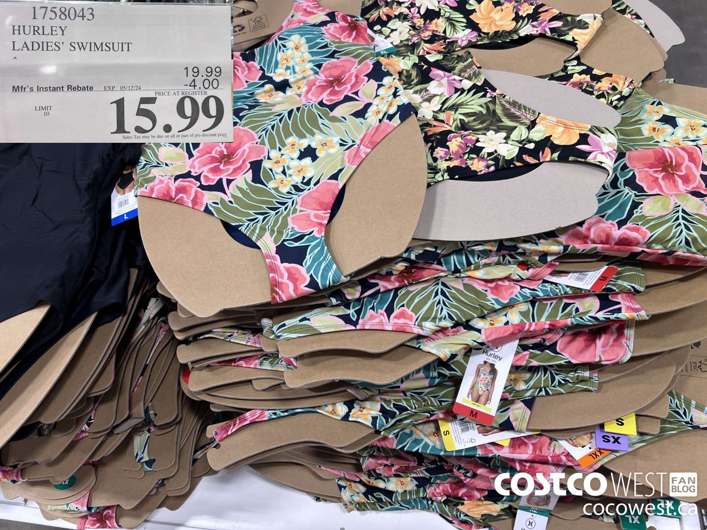 1758043 HURLEY LADIES' SWIMSUIT ($4.00 INSTANT SAVINGS EXPIRES ON 2024-05-12) $15.99