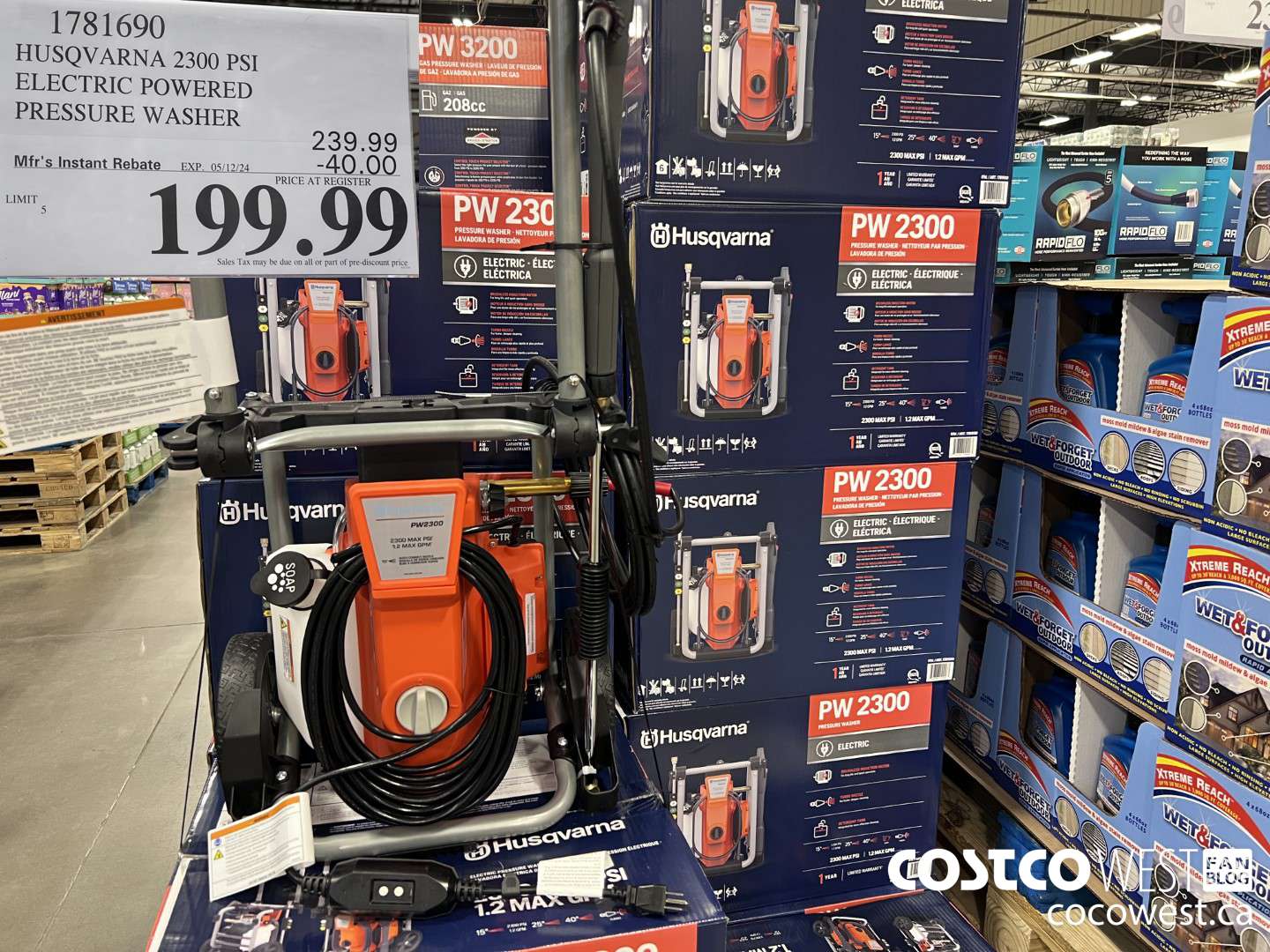 1781690 HUSQVARNA 2300 PSI ELECTRIC POWERED PRESSURE WASHER ($40.00 INSTANT SAVINGS EXPIRES ON 2024-05-12) $199.99