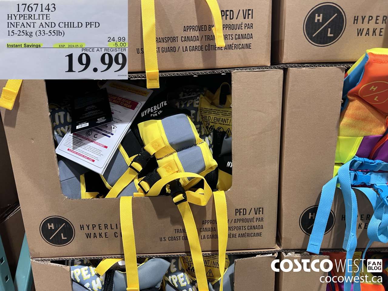 1767143 HYPERLITE INFANT AND CHILD PFD 15-25kg (33-551b)  ($5.00 INSTANT SAVINGS EXPIRES ON 2024-05-12) $19.99