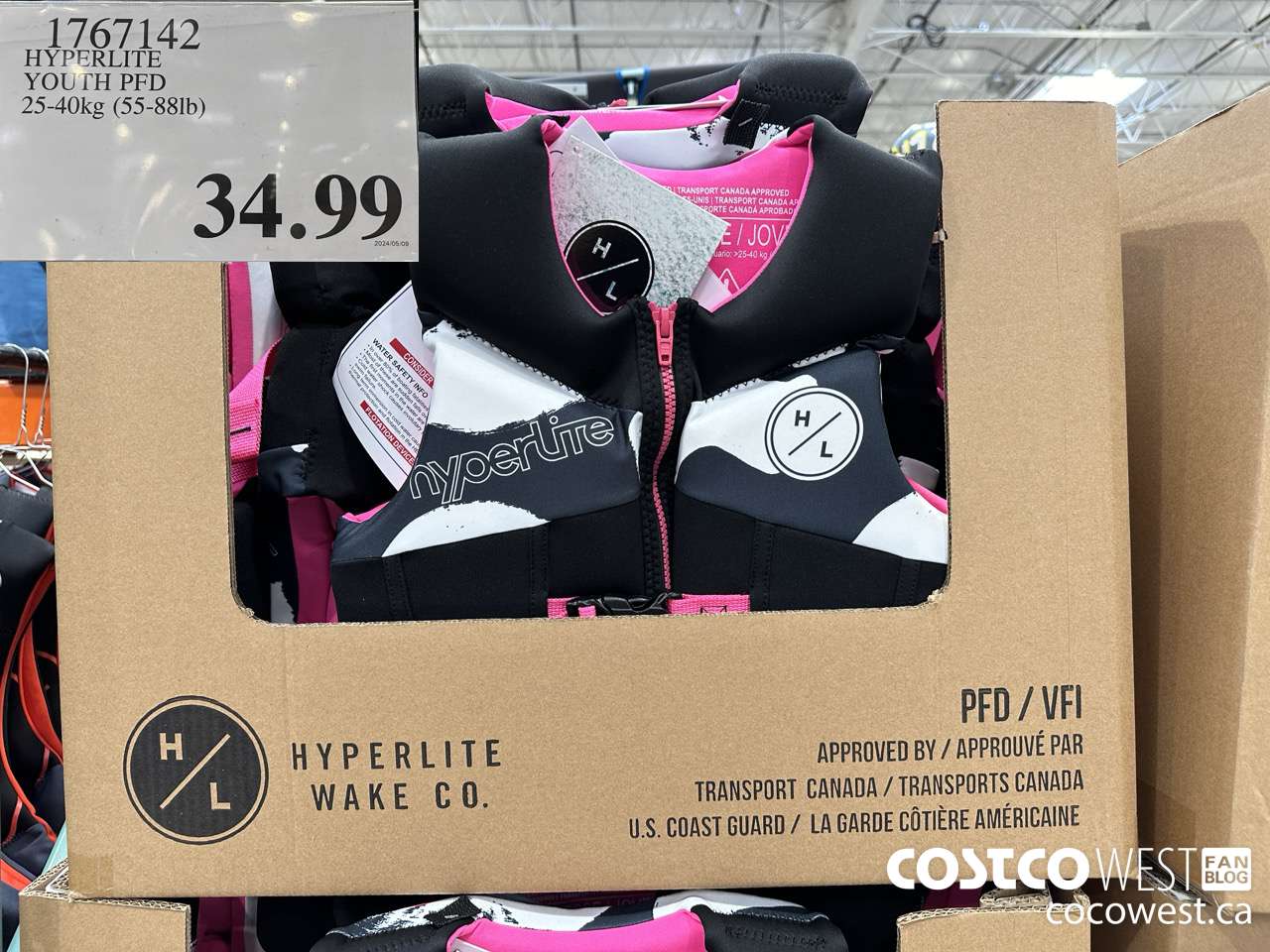 1767142 HYPERLITE YOUTH PFD 25-40kg (55-881b) $34.99