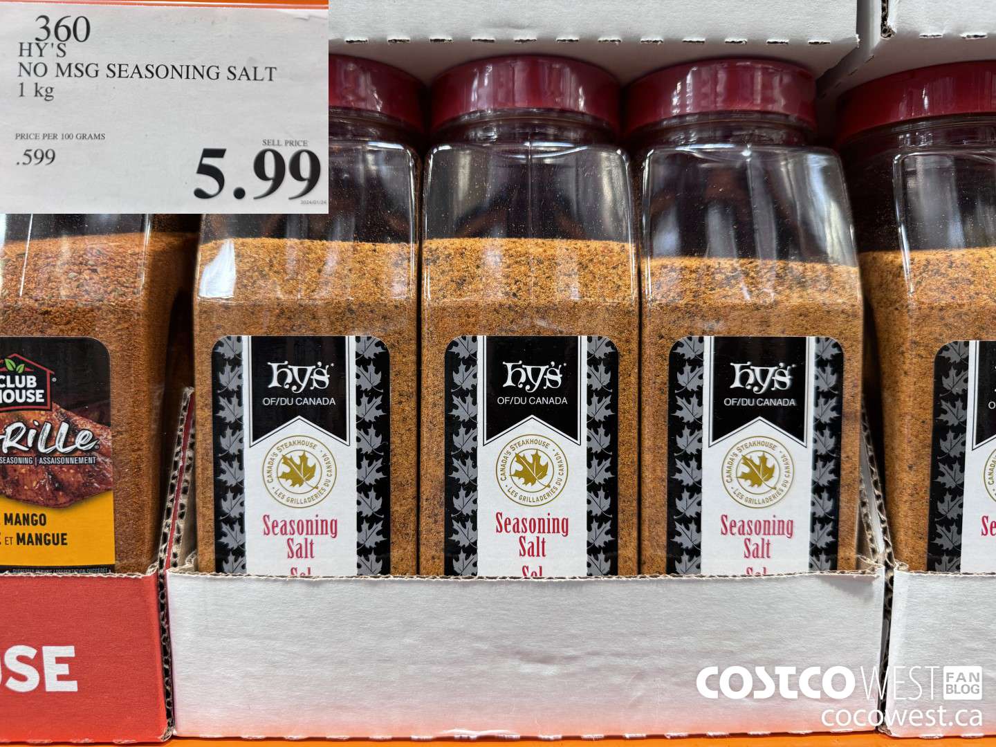 360 HY'S NO MSG SEASONING SALT 1KG $5.99