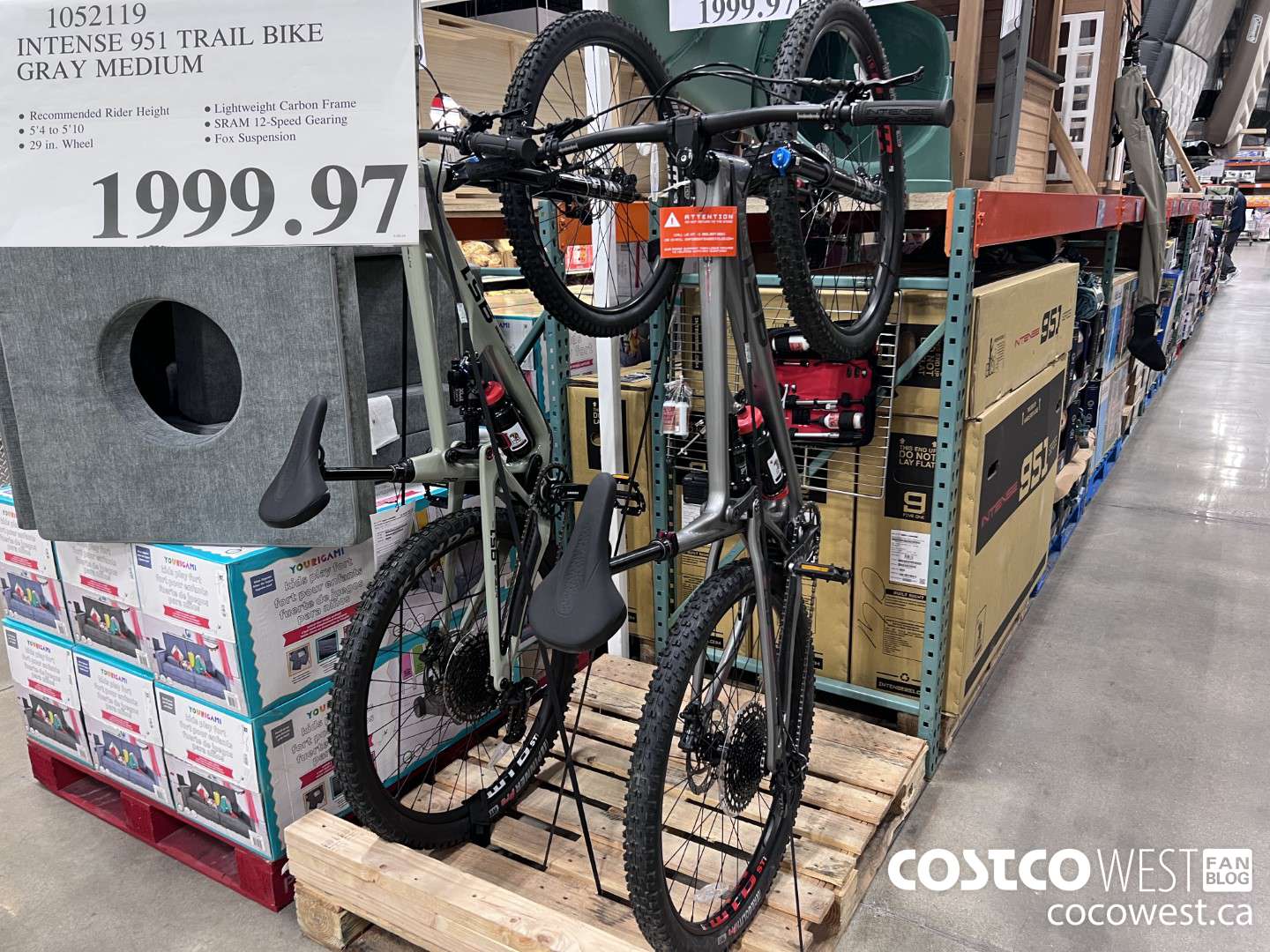 1052119 INTENSE 951 TRAIL BIKE GRAY MEDIUM $1999.97