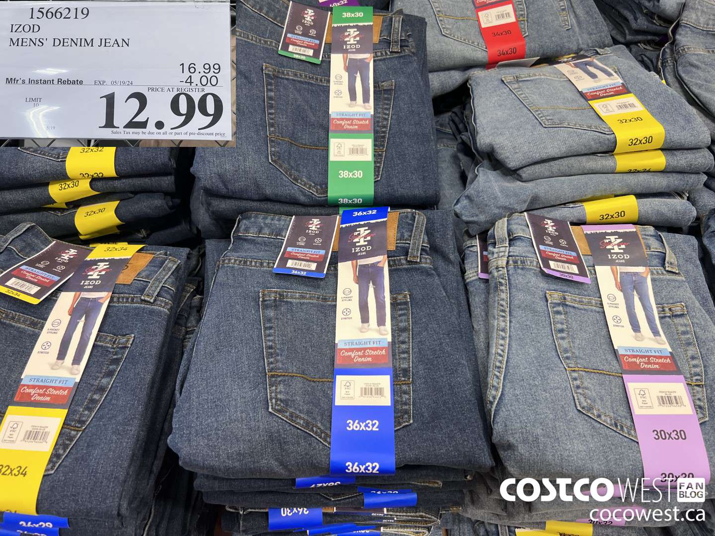 1566219 IZOD MEN'S DENIM JEAN ($4.00 INSTANT SAVINGS EXPIRES ON 2024-05-19) $12.99