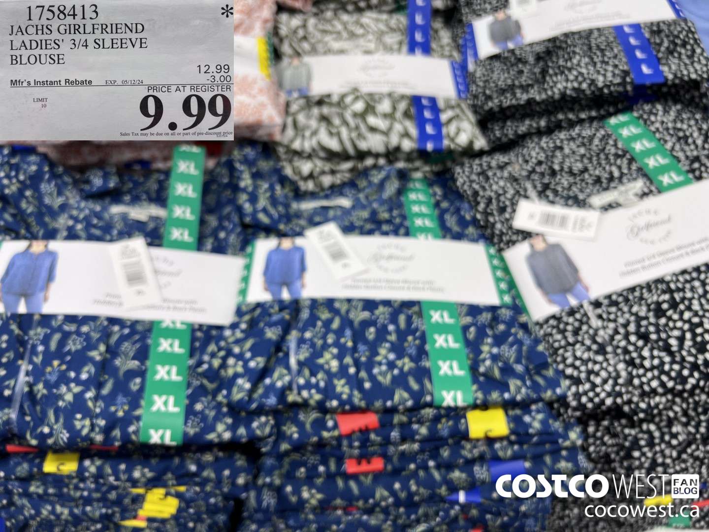 1758413 JACHS GIRLFRIEND LADIES' 3/4 SLEEVE BLOUSE ($3.00 INSTANT SAVINGS EXPIRES ON 2024-05-12) $9.99