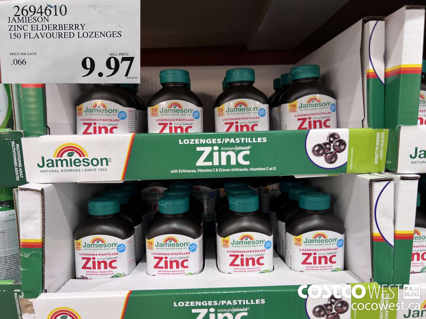 2694610 JAMIESON ZINC ELDERBERRY 150 FLAVOURED LOZENGES $9.97