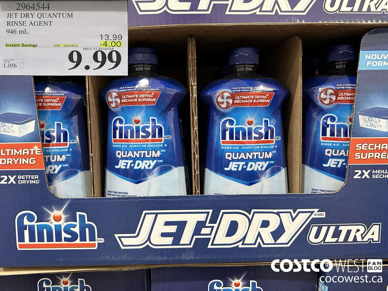 2964544 JET DRY ULTRA RINSE AGENT 946 mL  ($4.00 INSTANT SAVINGS EXPIRES ON 2024-06-02) $9.99