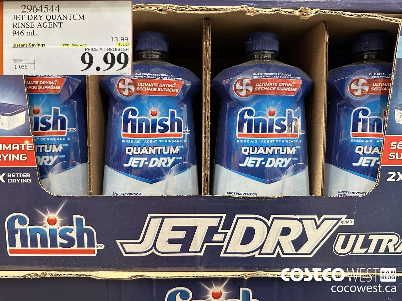 2964544 JET DRY ULTRA RINSE AGENT 946 mL ($4.00 INSTANT SAVINGS EXPIRES ON 2024-06-02) $9.99