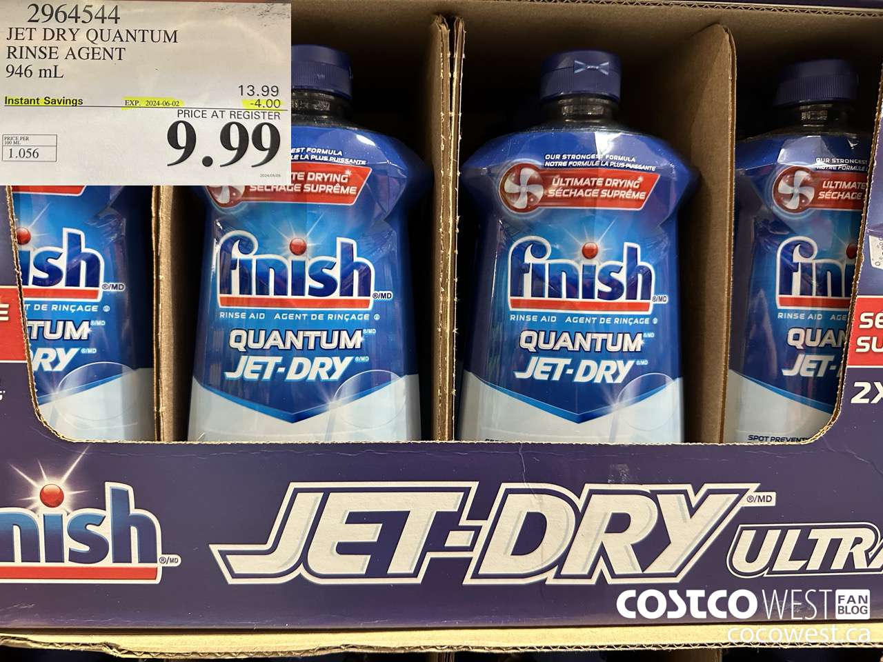 2964544 JET DRY ULTRA RINSE AGENT 946 mL ($4.00 INSTANT SAVINGS EXPIRES ON 2024-06-02) $9.99