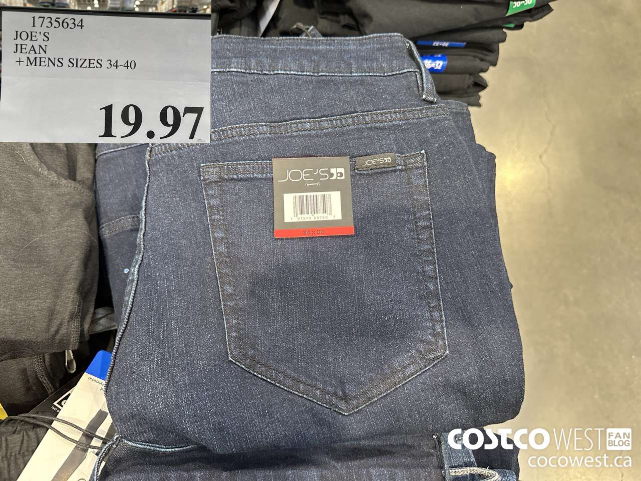 1735634 JOE'S JEAN MENS SIZES 34-40 $19.97