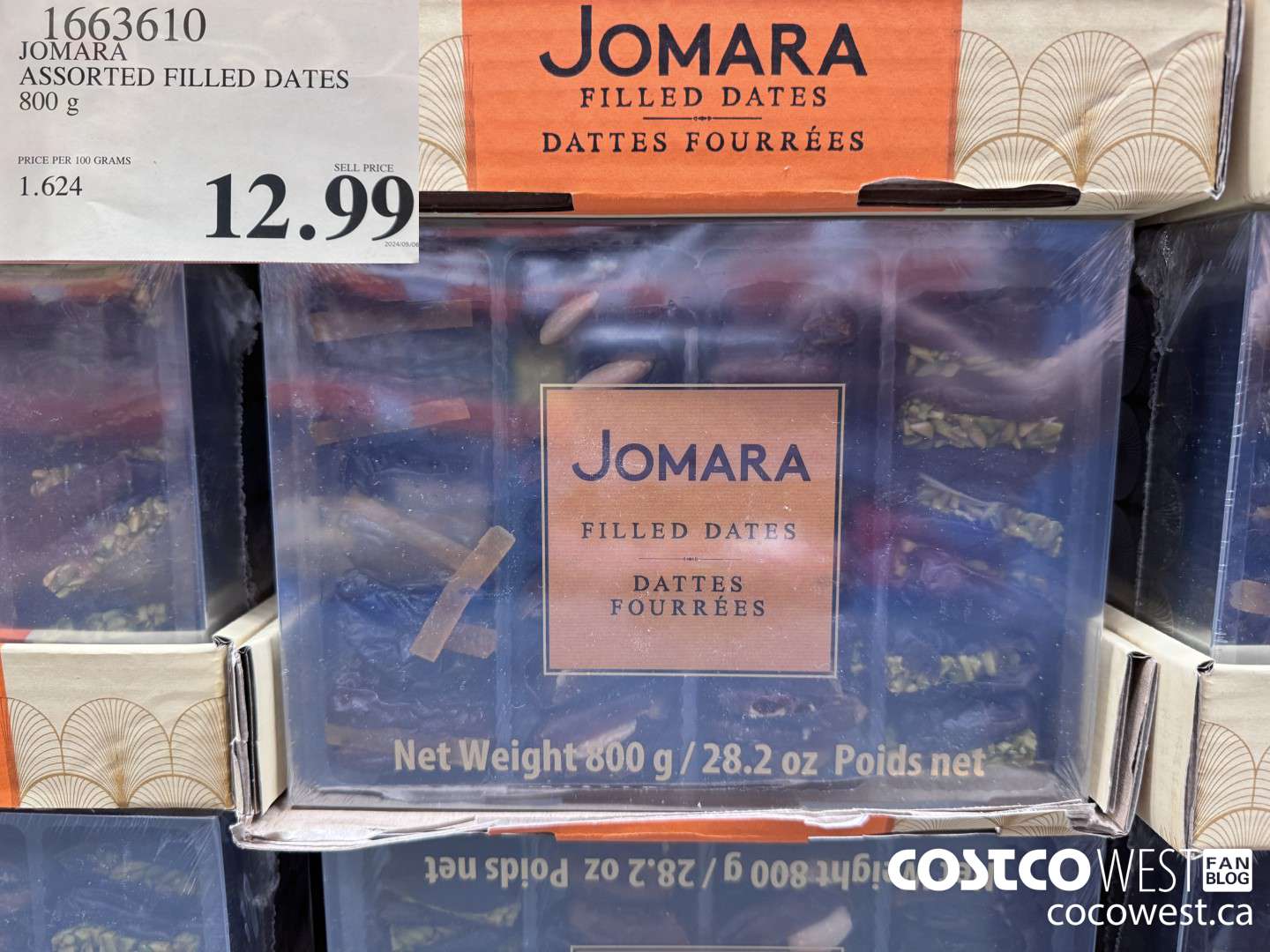1663610 JOMARA ASSORTED FILLED DATES 800 g $12.99
