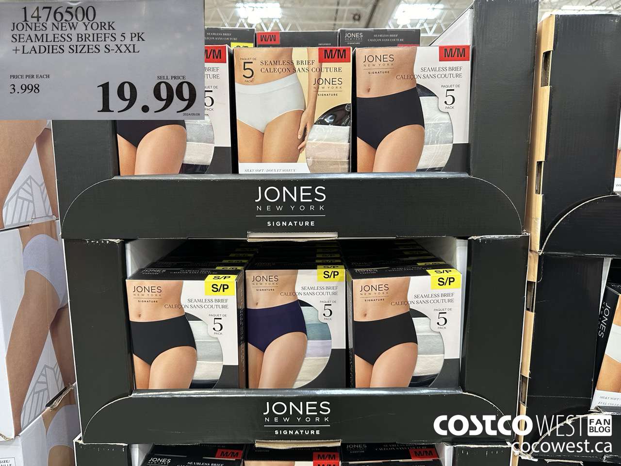 1476500 JONES NEW YORK SEAMLESS BRIEF 5PK  LADIES SIZES S-XXL  $19.99