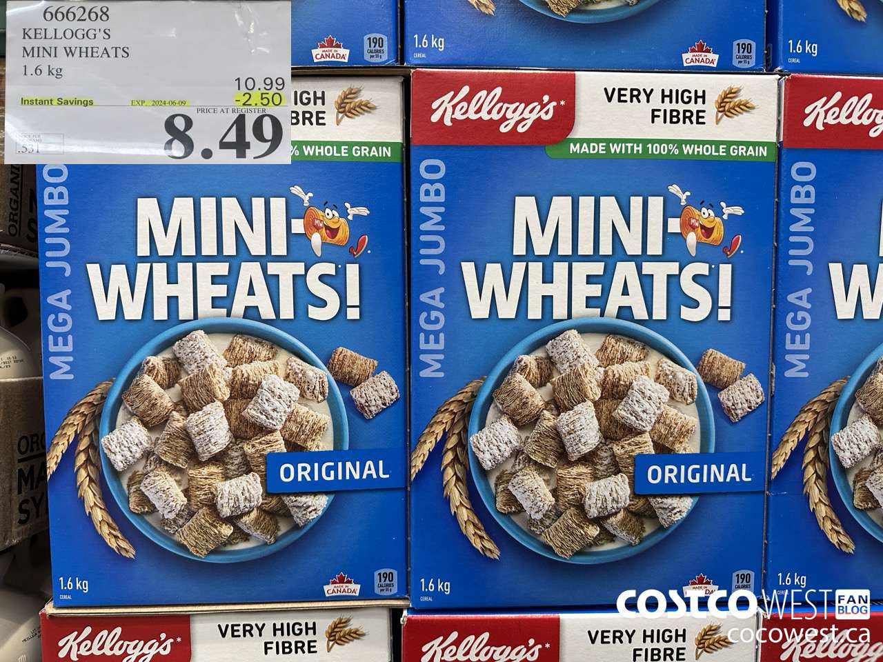 666268 KELLOGG'S MINI WHEATS 1.6 kg ($2.50 INSTANT SAVINGS EXPIRES ON 2024-06-09) $8.49