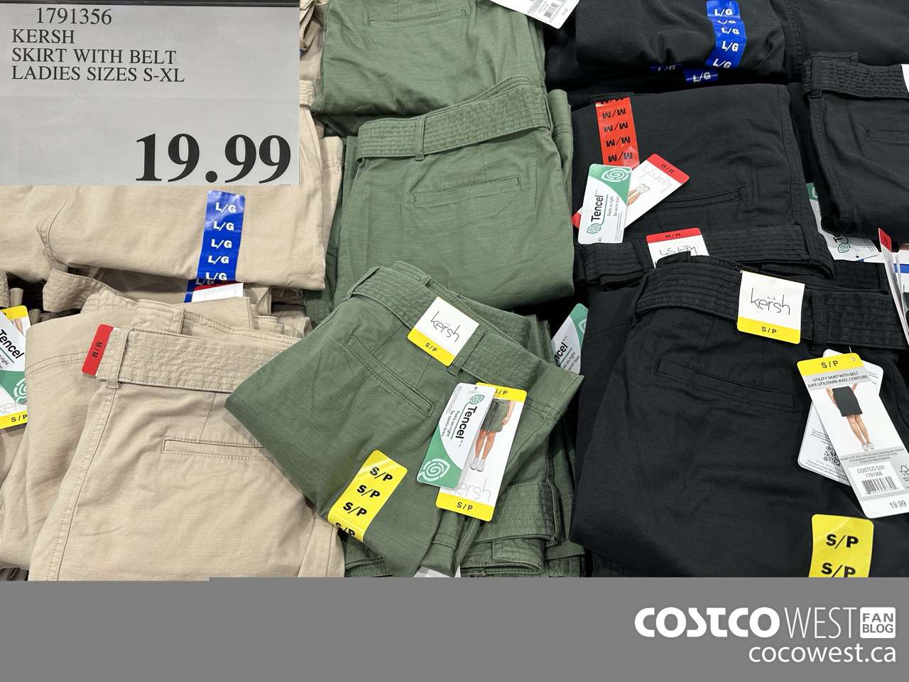 1791356 KERSH SKIRT WITH BELT LADIES SIZES S-XL $19.99