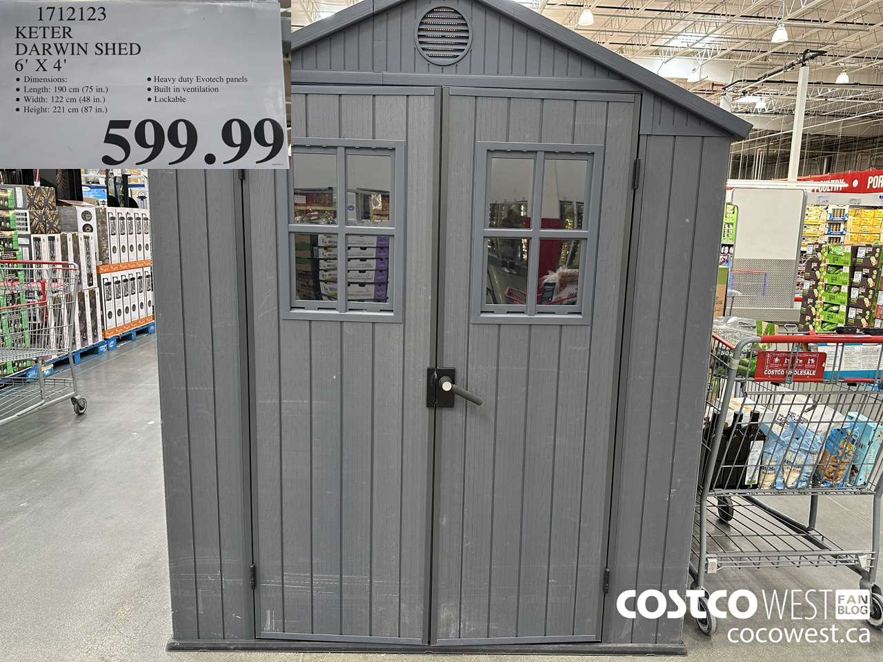 1712123 KETER DARWIN SHED 6' X 4' $599.99
