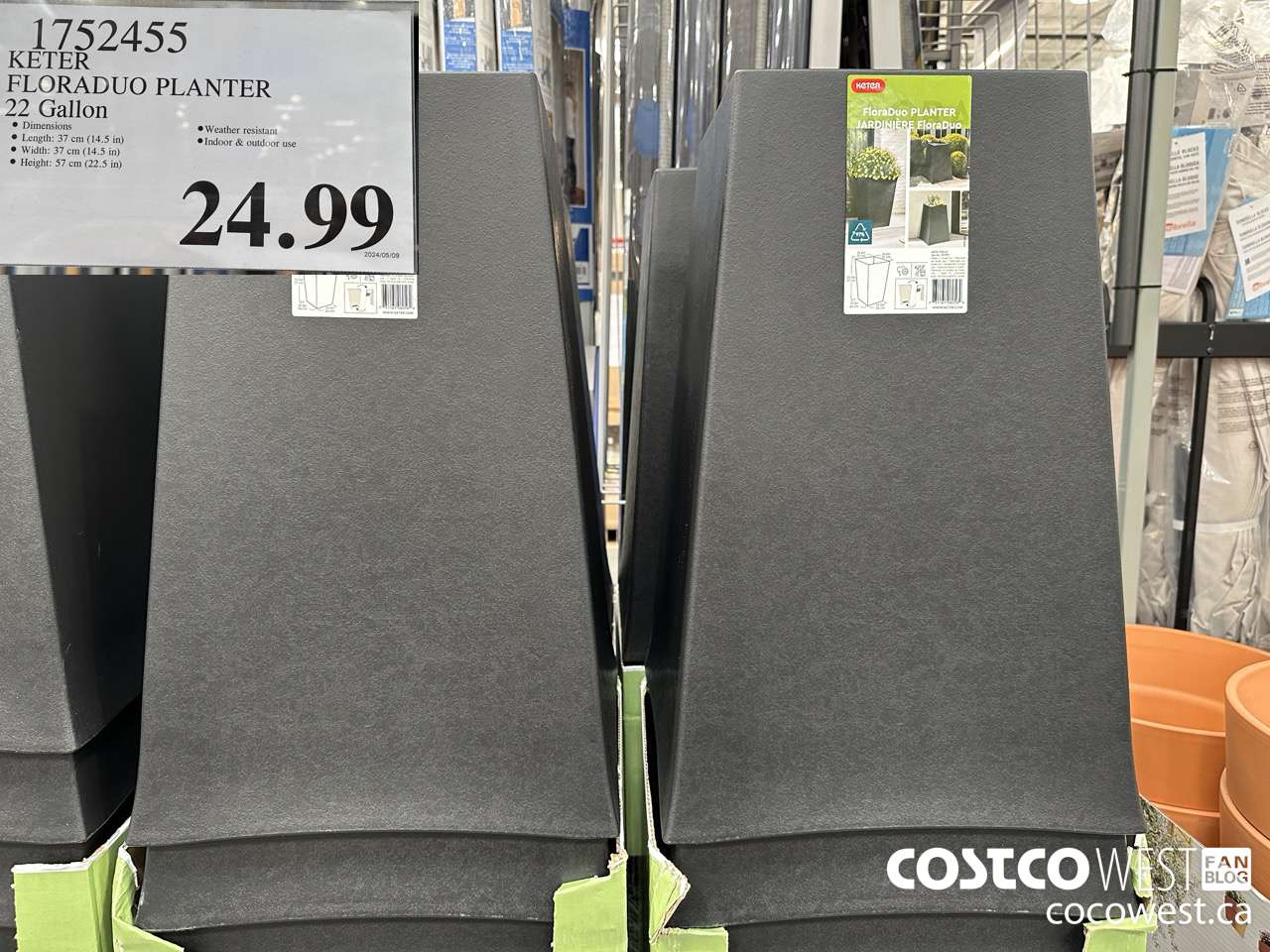 1752455 KETER FLORADUO PLANTER 22 GALLON $24.99