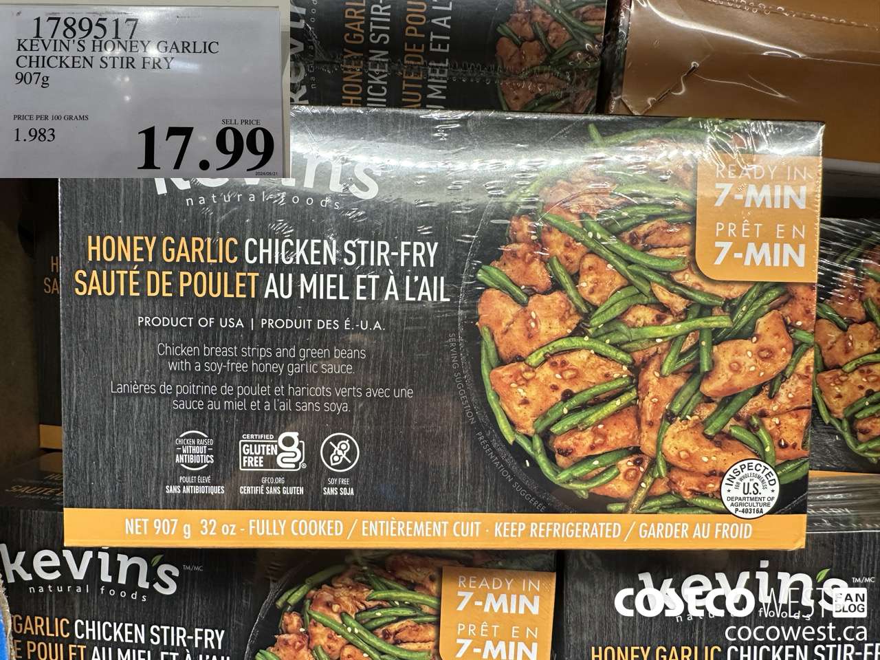 1789517 KEVIN'S HONEY GARLIC CHICKEN STIR FRY 907G $17.99