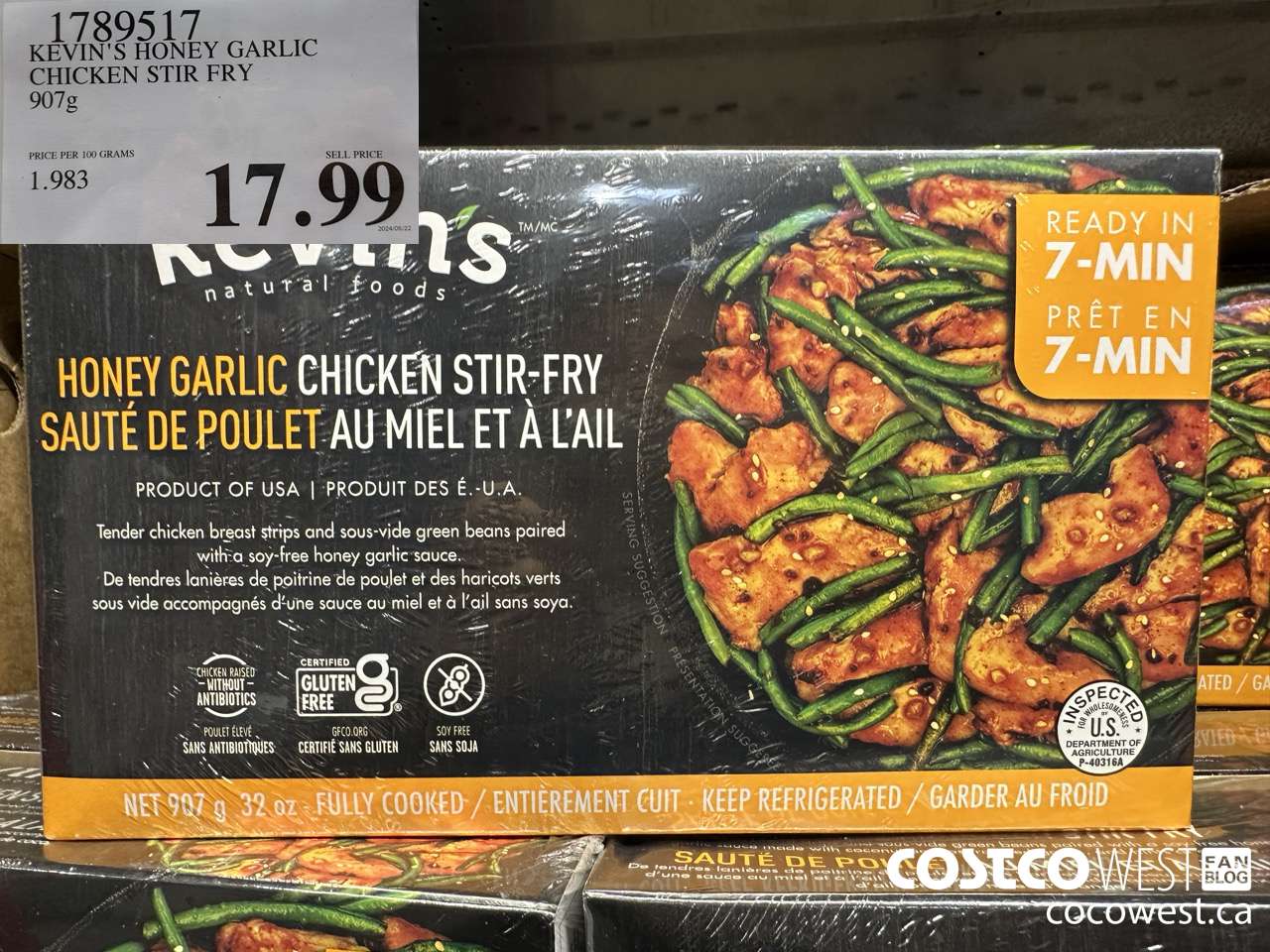 1789517 KEVIN'S HONEY GARLIC CHICKEN STIR FRY 907G $17.99