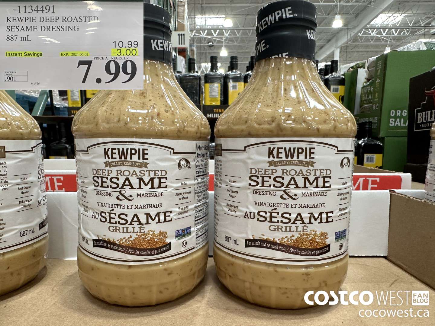 1134491 KEWPIE DEEP ROASTED SESAME DRESSING 887 mL ($3.00 INSTANT SAVINGS EXPIRES ON 2024-06-02) $7.99