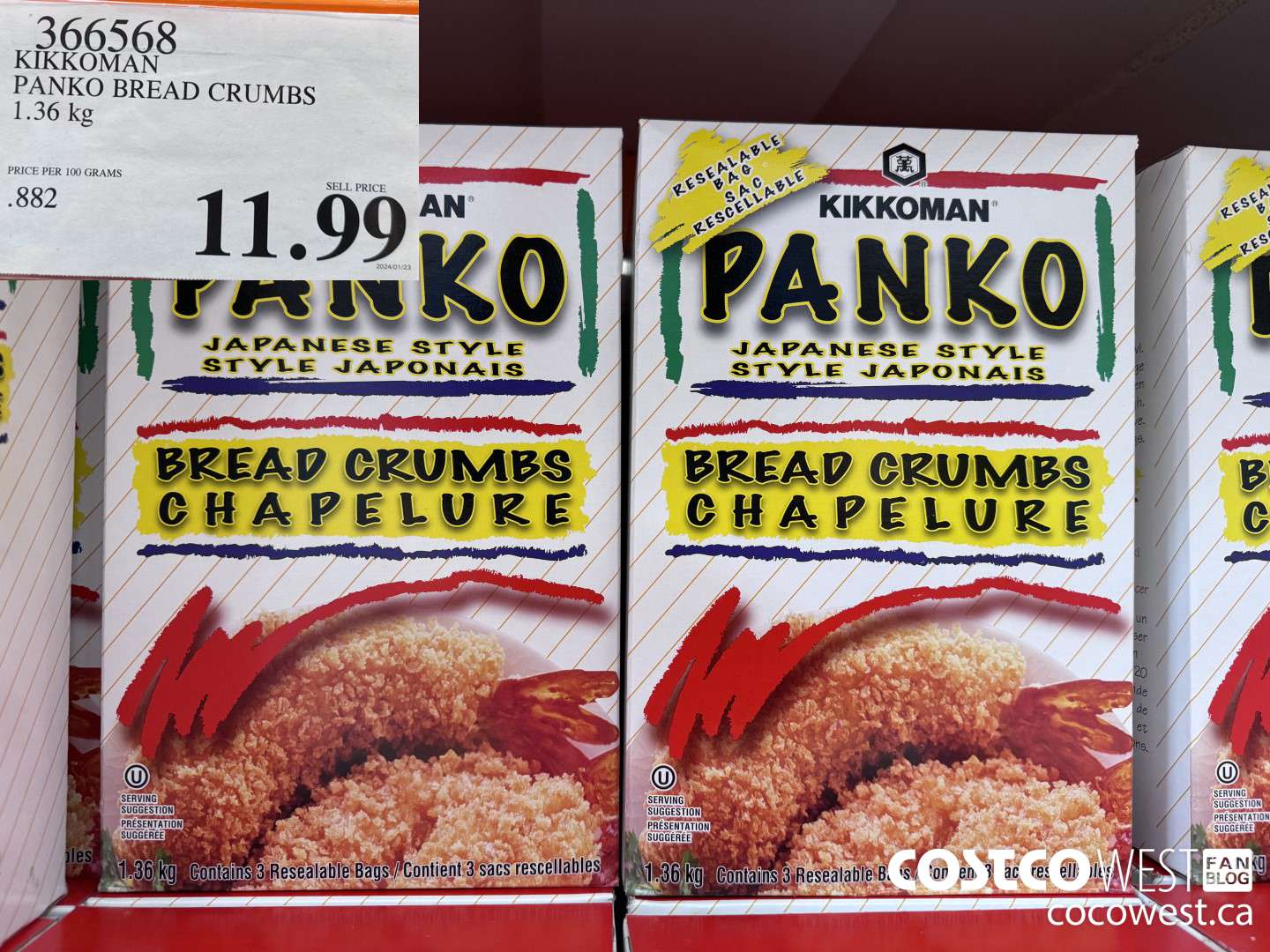 366568 KIKKOMAN PANKO BREAD CRUMBS 1.36 kg $11.99