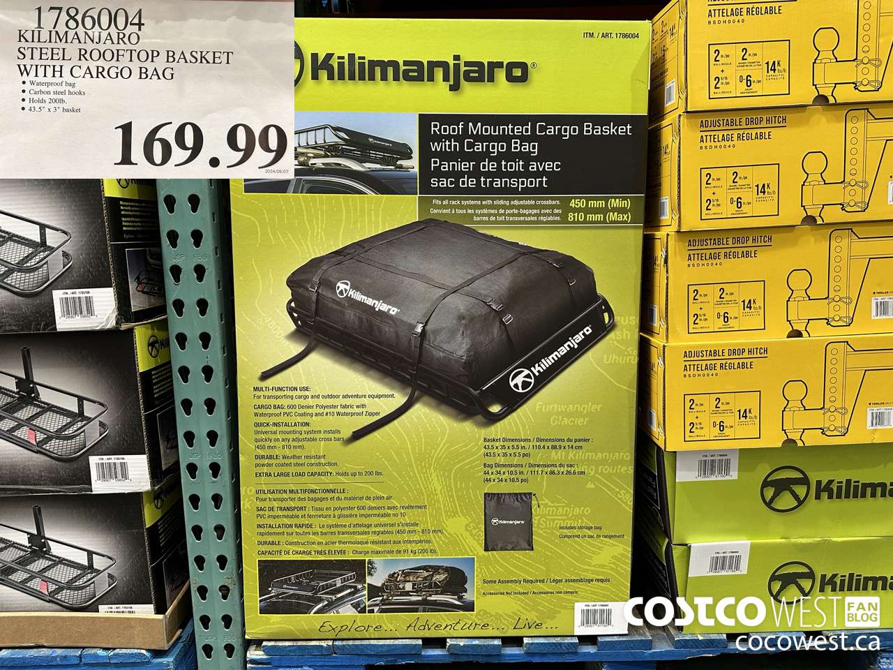 1786004 KILIMANJARO STEEL ROOFTOP BASKET WITH CARGO BAG $169.99