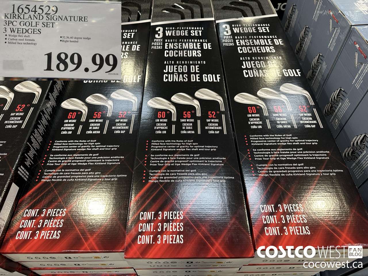 1654529 KIRKLAND SIGNATURE 3PC GOLF SET 3 WEDGES $189.99