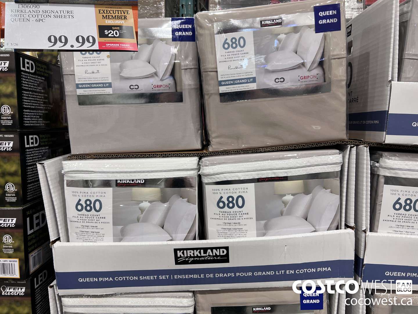1306090 KIRKLAND SIGNATURE 680TC COTTON SHEETS QUEEN 6PC ($20.00 INSTANT SAVINGS EXPIRES ON 2024-05-19) $79.99