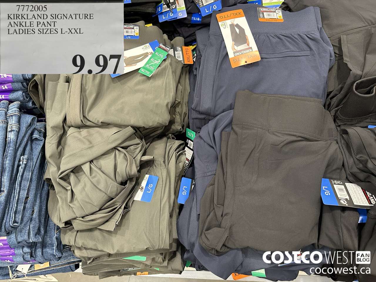 7772005 KIRKLAND SIGNATURE ANKLE PANT LADIES SIZES L-XXL $9.97