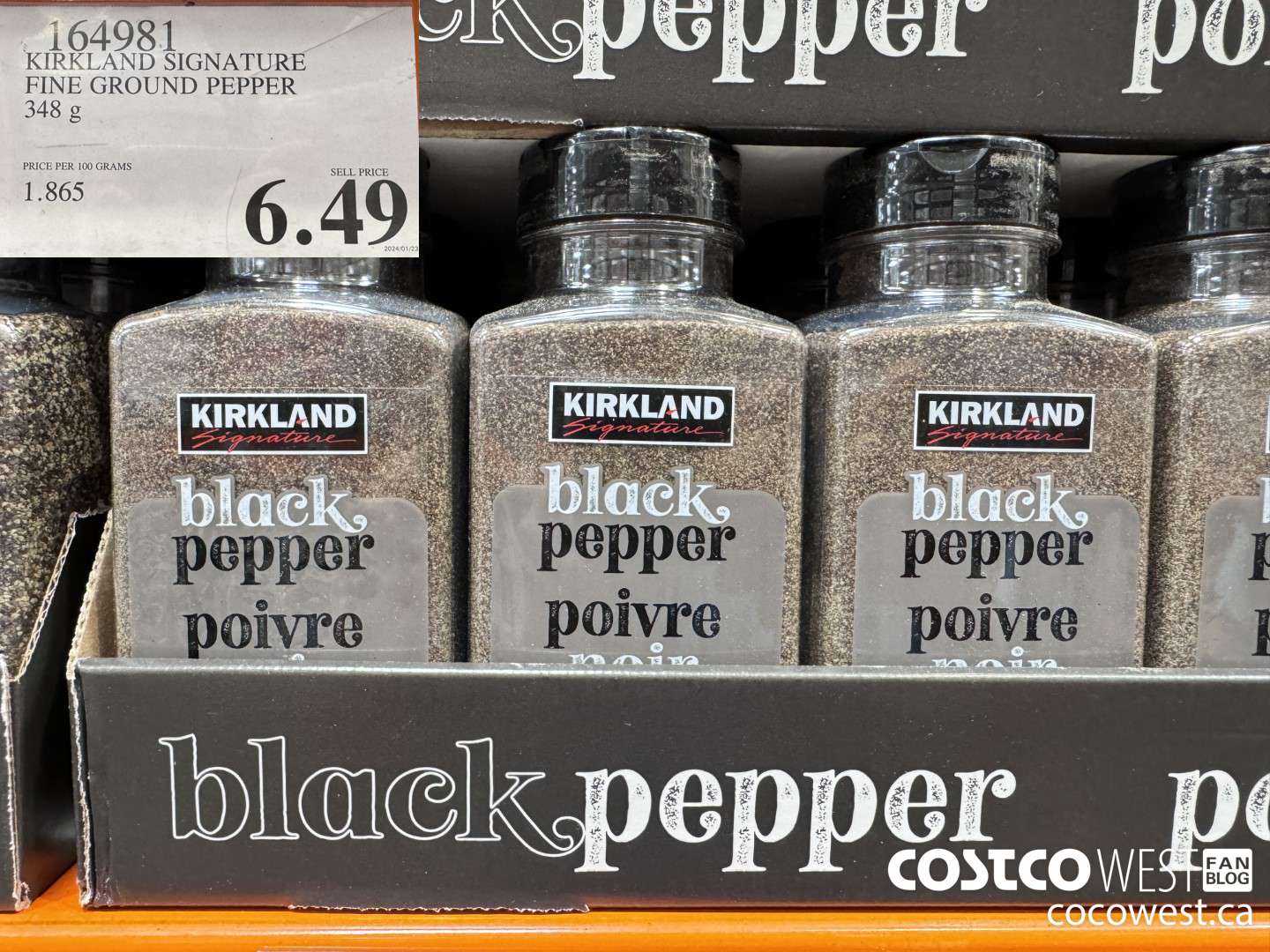 164981 KIRKLAND SIGNATURE FINE GROUND PEPPER 348 g $6.49