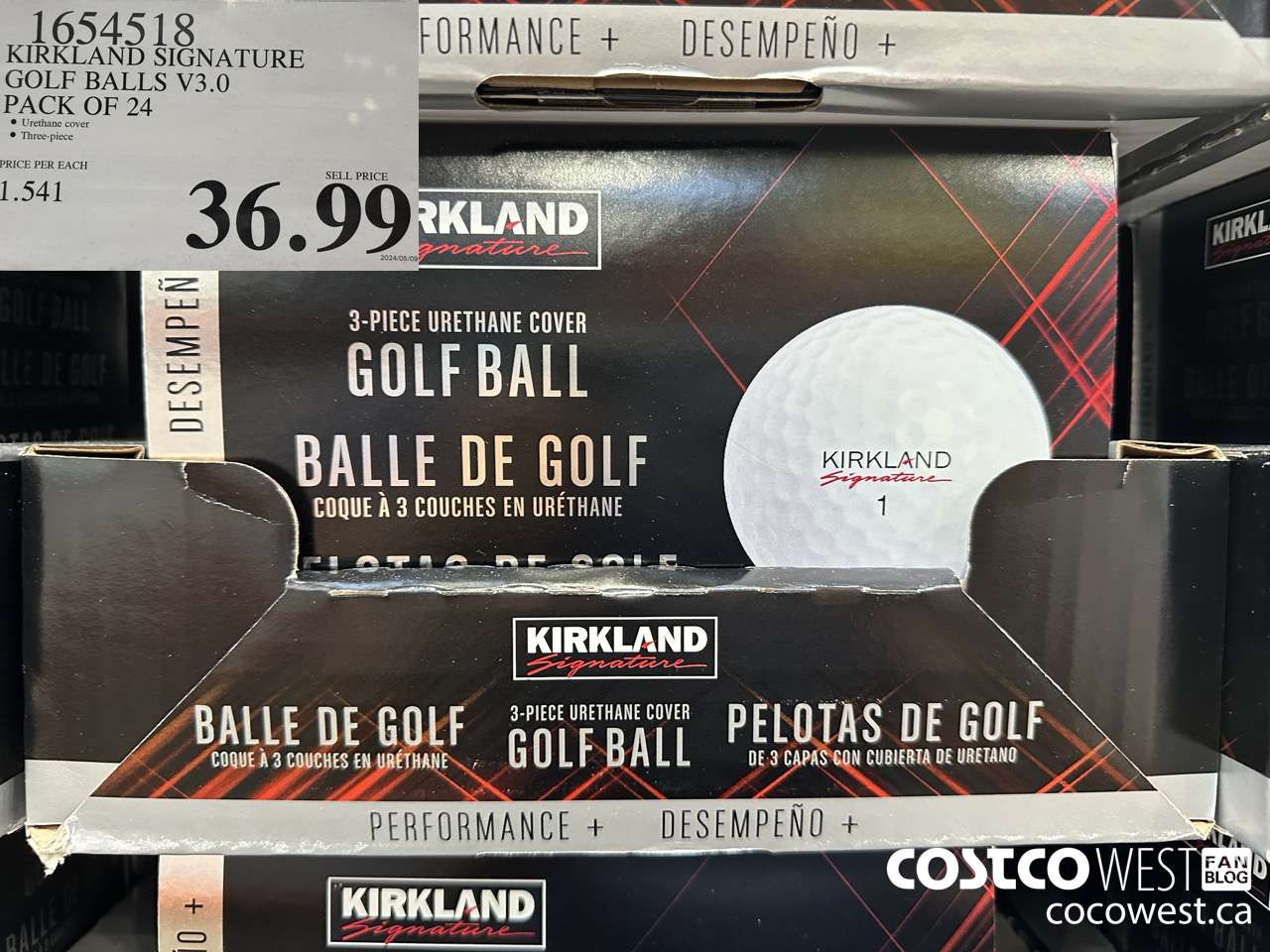 1654518 KIRKLAND SIGNATURE GOLF BALLS V3.0 PACK OF 24 $36.99