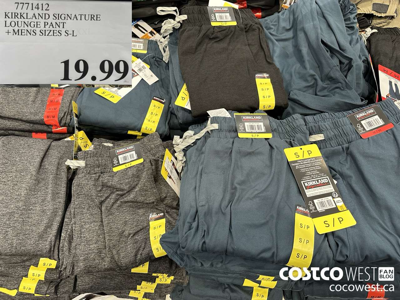 7771412 KIRKLAND SIGNATURE LOUNGE PANT MENS SIZES S-L $19.99