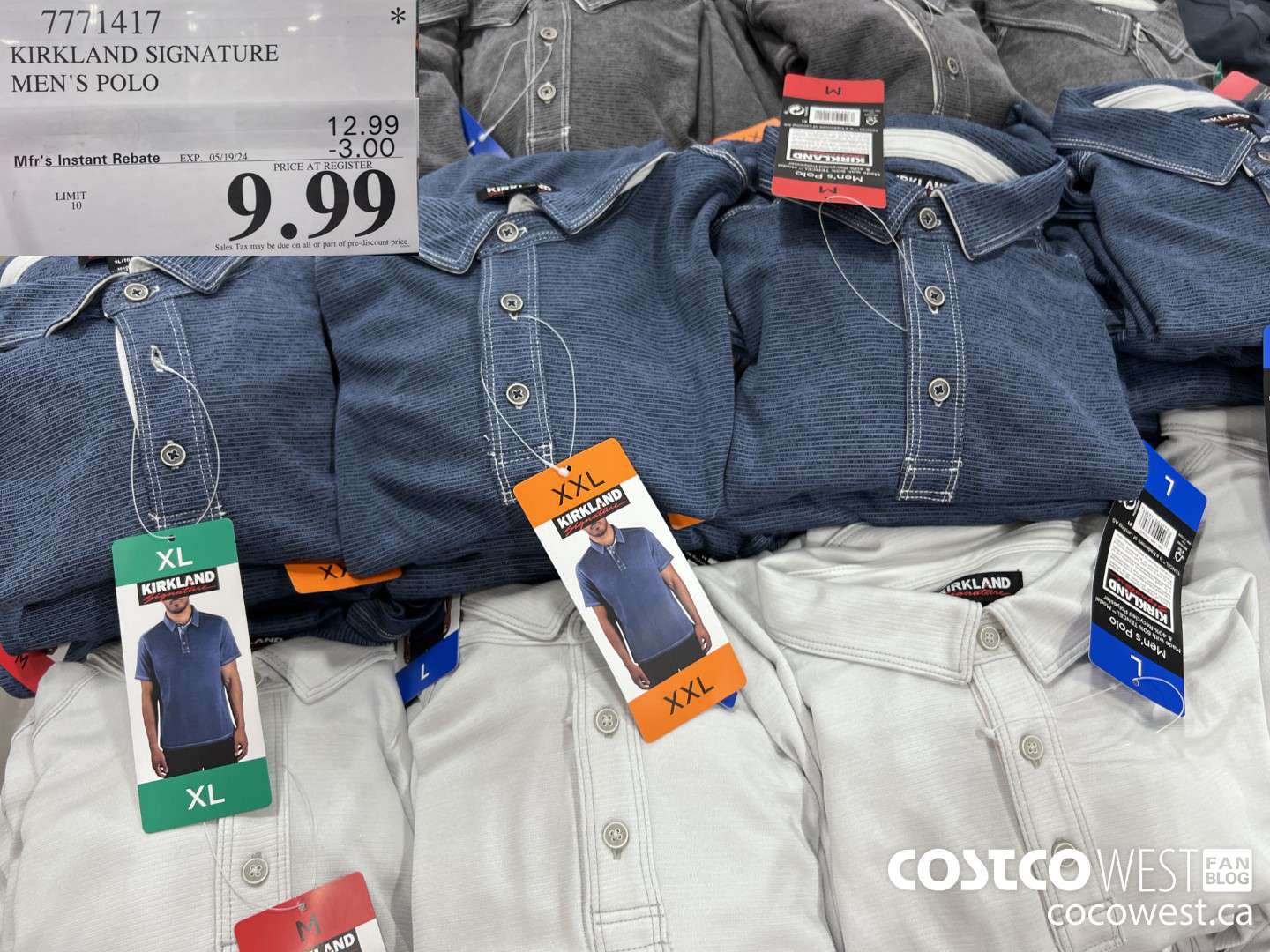 7771417 KIRKLAND SIGNATURE MEN'S POLO ($3.00 INSTANT SAVINGS EXPIRES ON 2024-05-19) $9.99