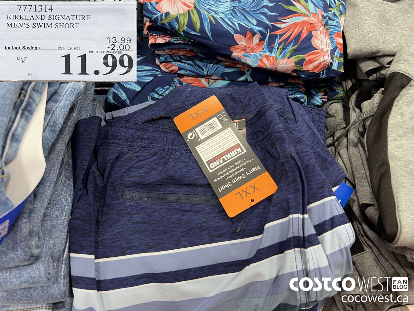 7771314 KIRKLAND SIGNATURE MEN'S SWIM SHORT ($2.00 INSTANT SAVINGS EXPIRES ON 2024-05-19) $11.99