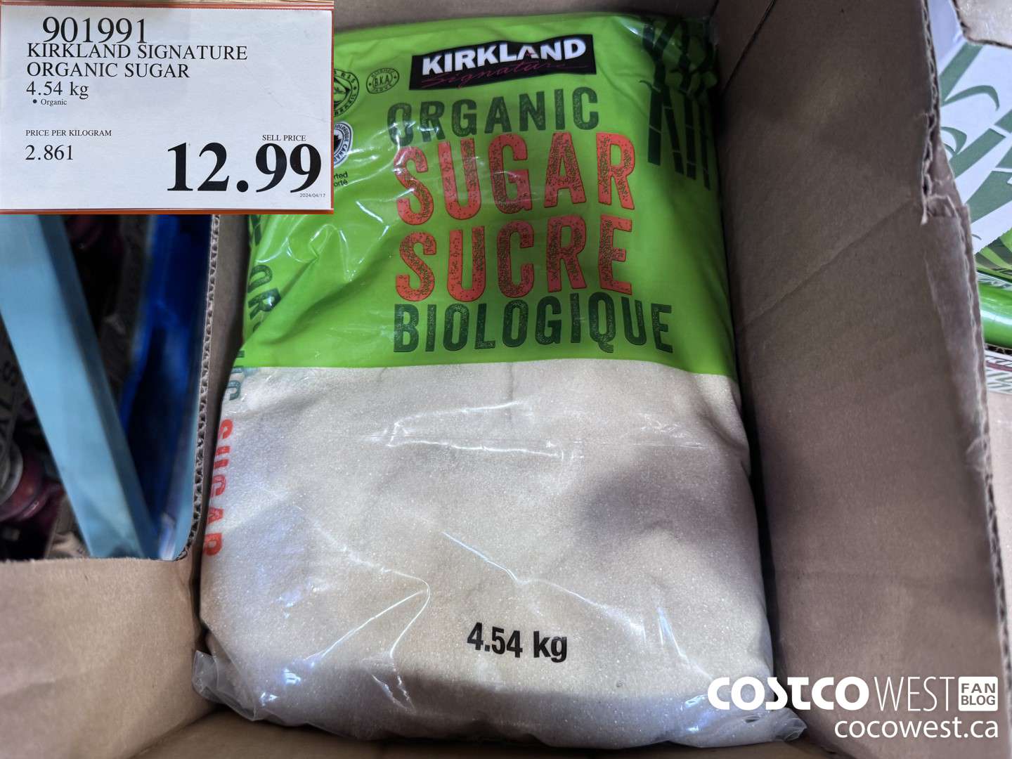 901991 KIRKLAND SIGNATURE ORGANIC SUGAR 4.54 KG $12.99