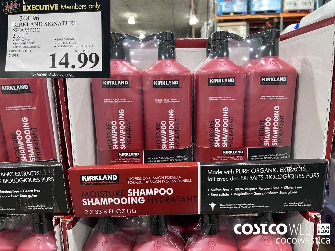 348196 KIRKLAND SIGNATURE SHAMPOO 2 X 1L ($4.00 INSTANT SAVINGS EXPIRES ON 2024-05-19) $14.99