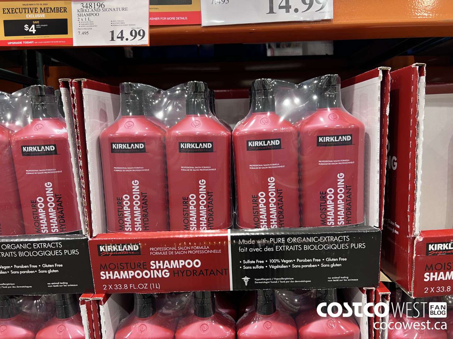 348196 KIRKLAND SIGNATURE SHAMPOO 2 X 1L ($4.00 INSTANT SAVINGS EXPIRES ON 2024-05-19) $10.99