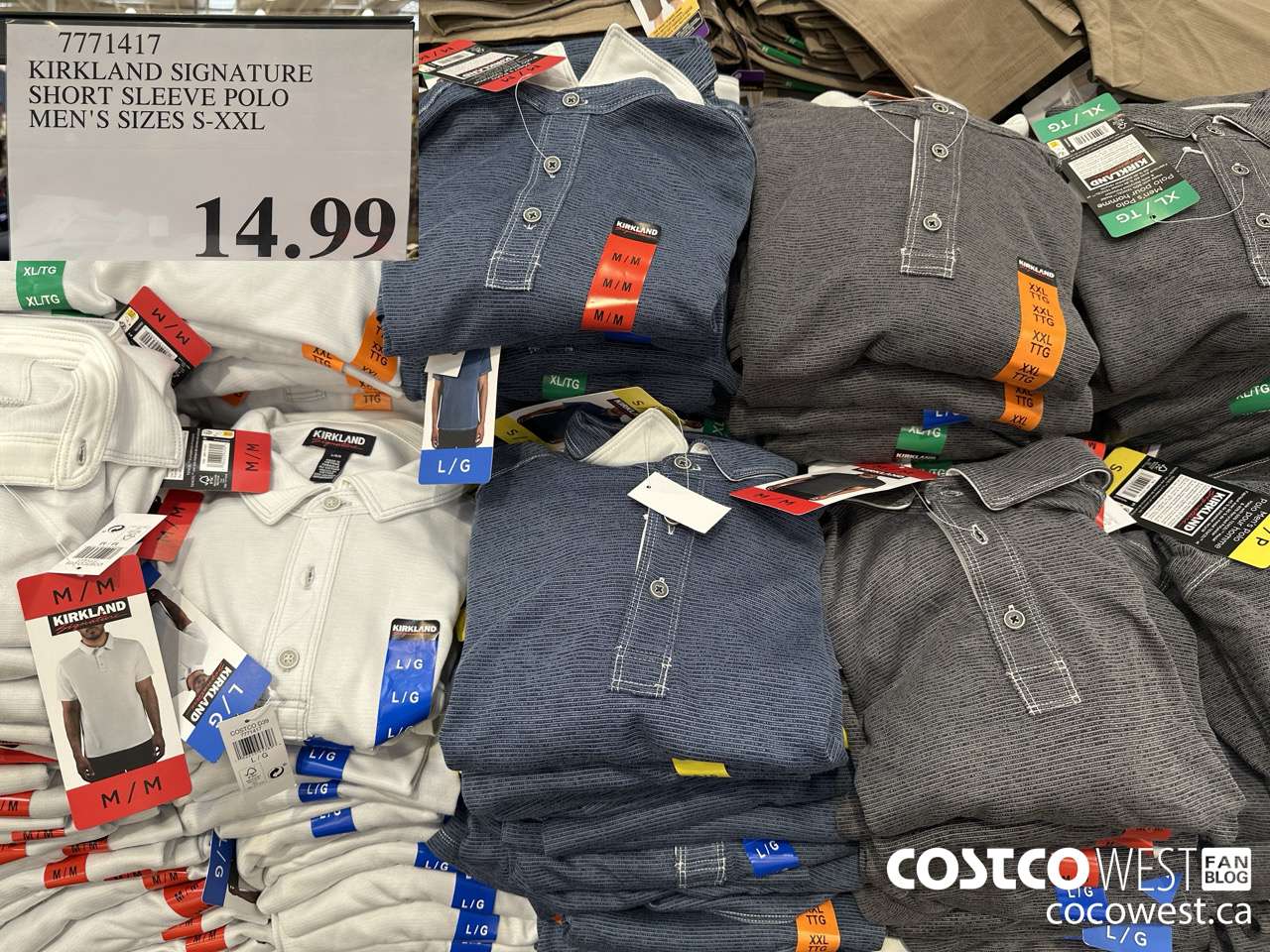 7771417 KIRKLAND SIGNATURE SHORT SLEEVE POLO MEN'S SIZES S-XXL $14.99