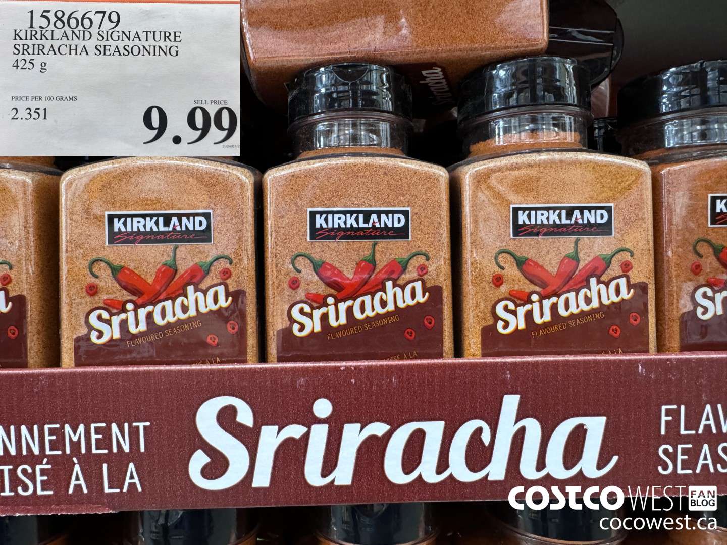 1586679 KIRKLAND SIGNATURE SIRACHA SEASONING 425G $9.99