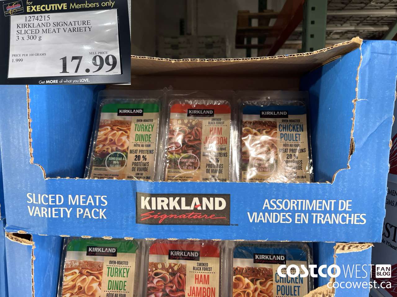 1274215 KIRKLAND SIGNATURE SLICED MEAT VARIETY 3 x 300 g ($5.00 INSTANT SAVINGS EXPIRES ON 2024-05-19) $17.99