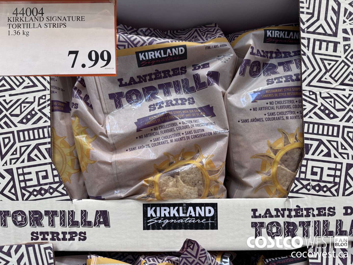 44004 KIRKLAND SIGNATURE TORTILLA STRIPS 1.36 KG $7.99