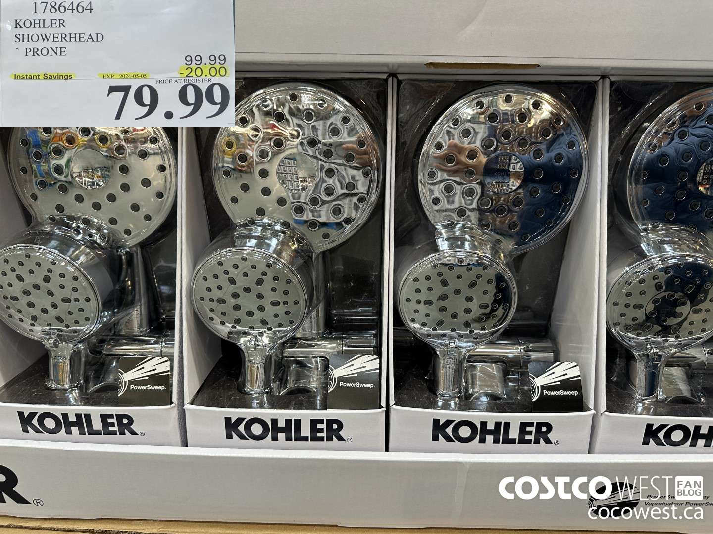 1786464 KOHLER SHOWERHEAD PRONE ($20.00 INSTANT SAVINGS EXPIRES ON 2024-05-05) $79.99