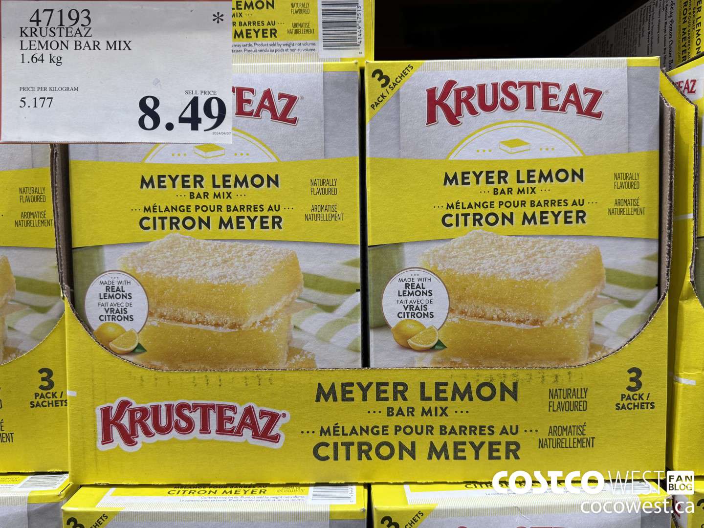 47193 KRUSTEAZ LEMON BAR MIX 1.65 kg $8.49