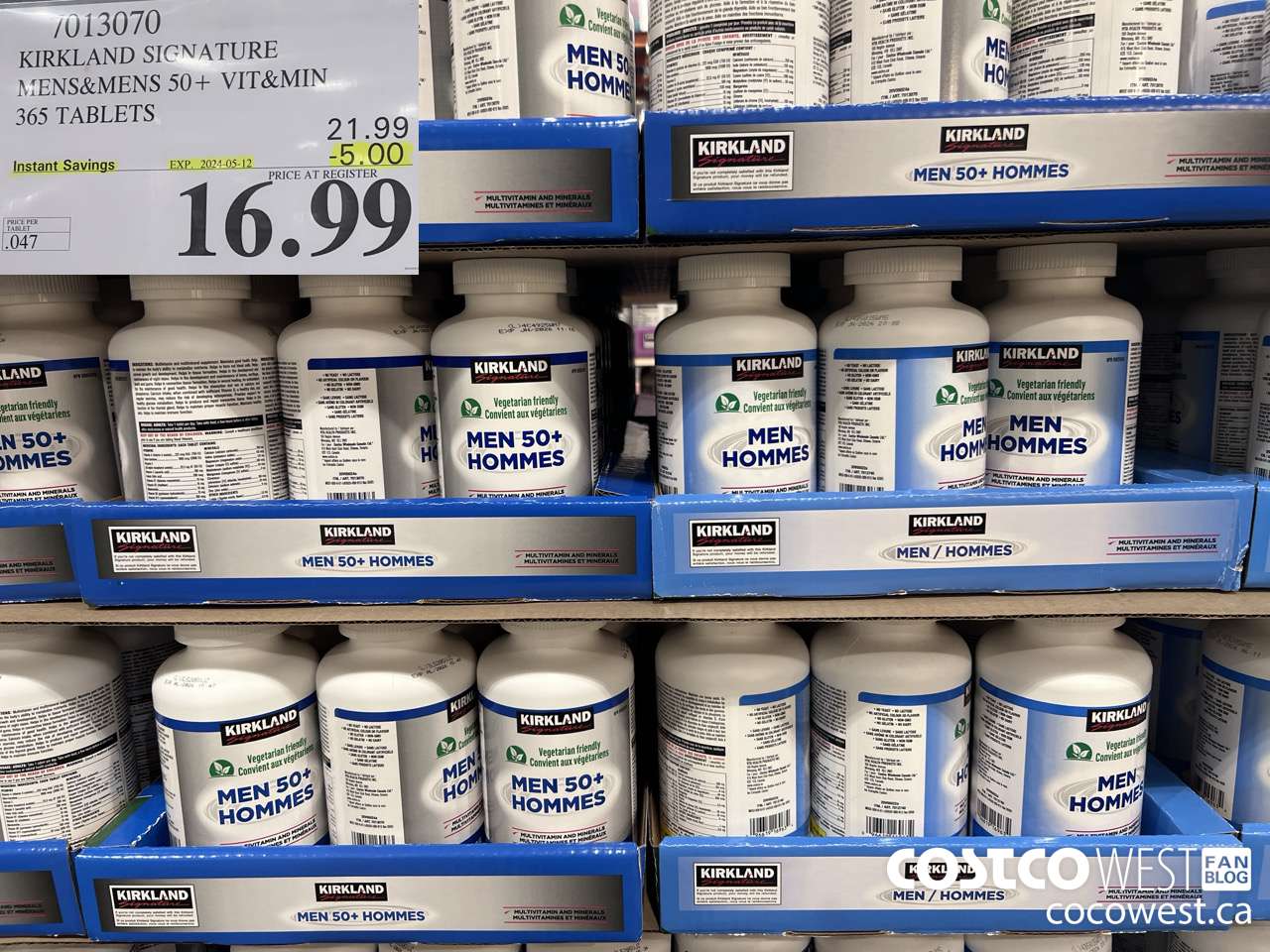 7013070 KS MENS 50+ MULTIVITAMIN & MINERAL 365 TABLETS ($5.00 INSTANT SAVINGS EXPIRES ON 2024-05-12) $16.99