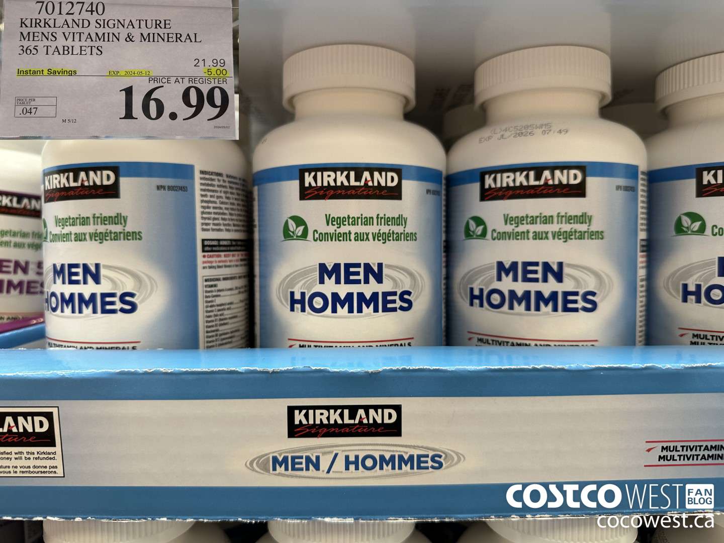 7012740 KS MEN MULTIVITAMIN & MINERAL 365 TABLETS ($5.00 INSTANT SAVINGS EXPIRES ON 2024-05-12) $16.99