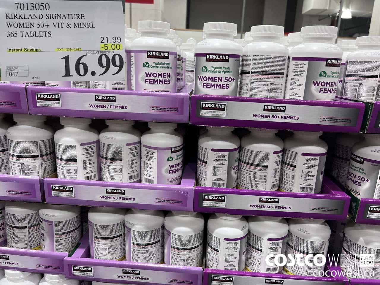 7013050 KS WOMEN 50+ MULTIVITAMIN & MINERAL 365 TABLETS  ($5.00 INSTANT SAVINGS EXPIRES ON 2024-05-12) $16.99