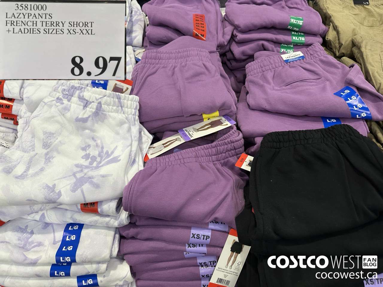 3581000 LAZYPANTS FRENCH TERRY SHORT LADIES SIZES XS-XXL $8.97