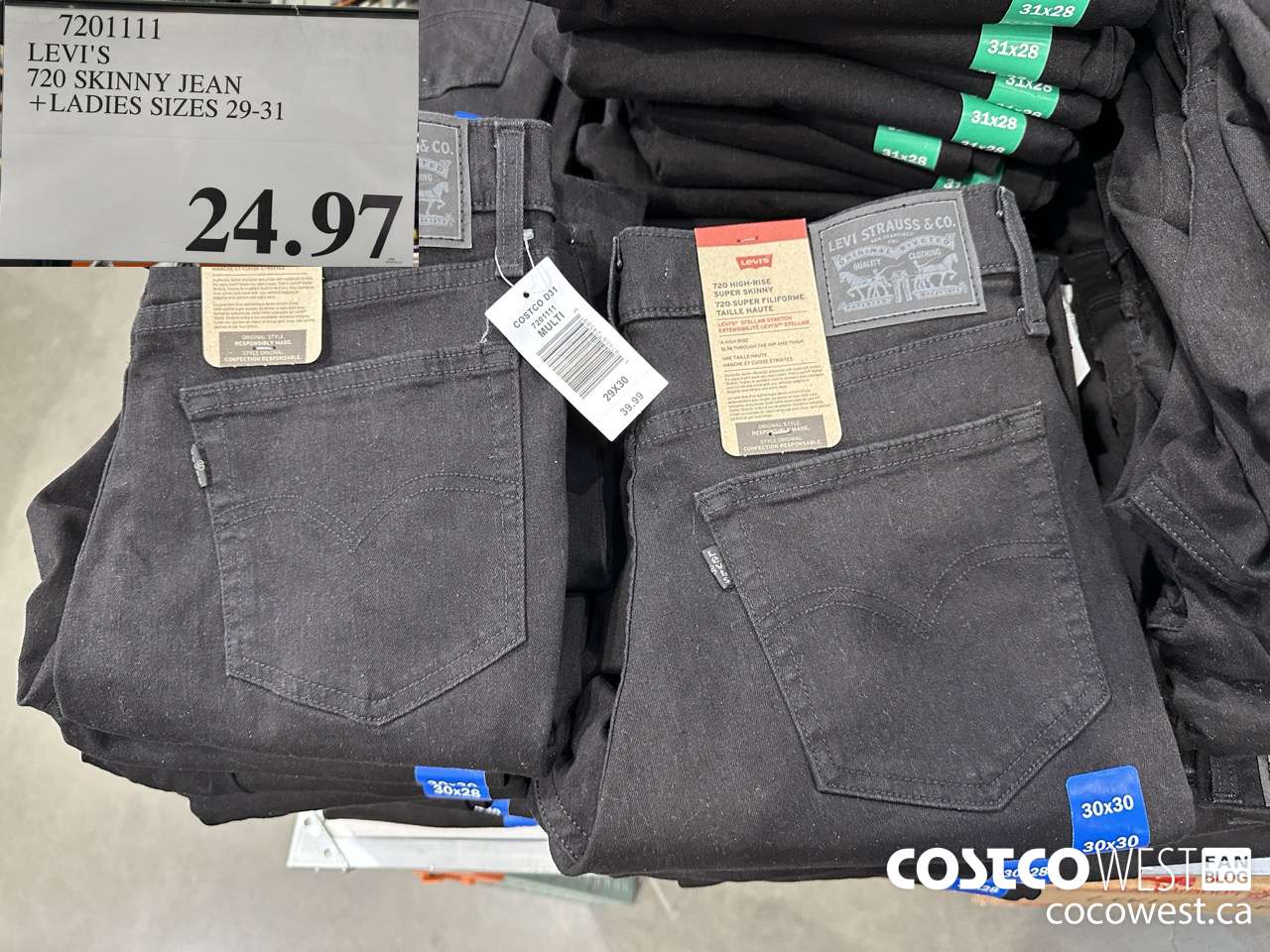 7201111 LEVI'S 720 SKINNY JEAN LADIES SIZES 29-31 $24.97