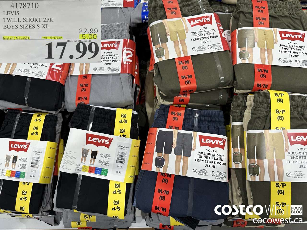 4178710 LEVIS TWILL SHORT 2PK BOYS SIZES S-XL ($5.00 INSTANT SAVINGS EXPIRES ON 2024-06-02) $17.99