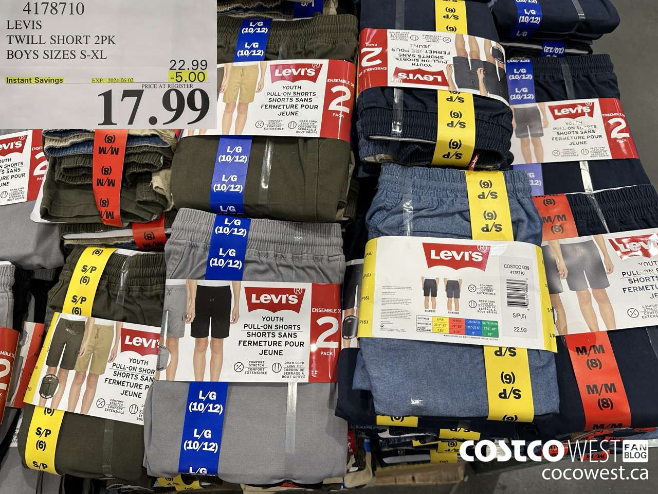 4178710 LEVIS TWILL SHORT 2PK BOYS SIZES S-XL ($5.00 INSTANT SAVINGS EXPIRES ON 2024-06-02) $17.99